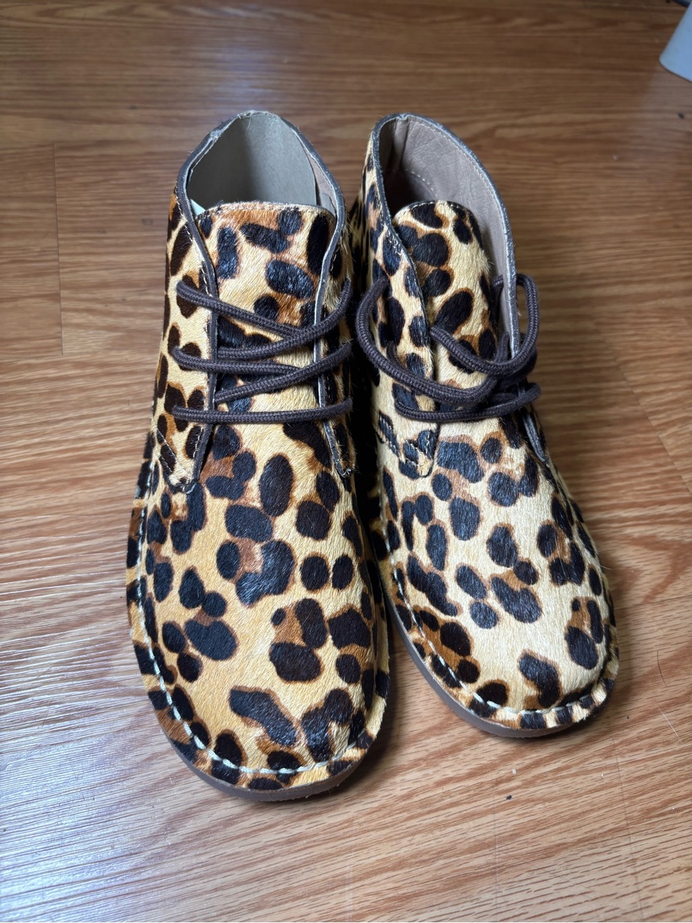 Polo Ralph Lauren Women’s Animal Print Canvas Lined Chukka Ankle Boots Sz 5